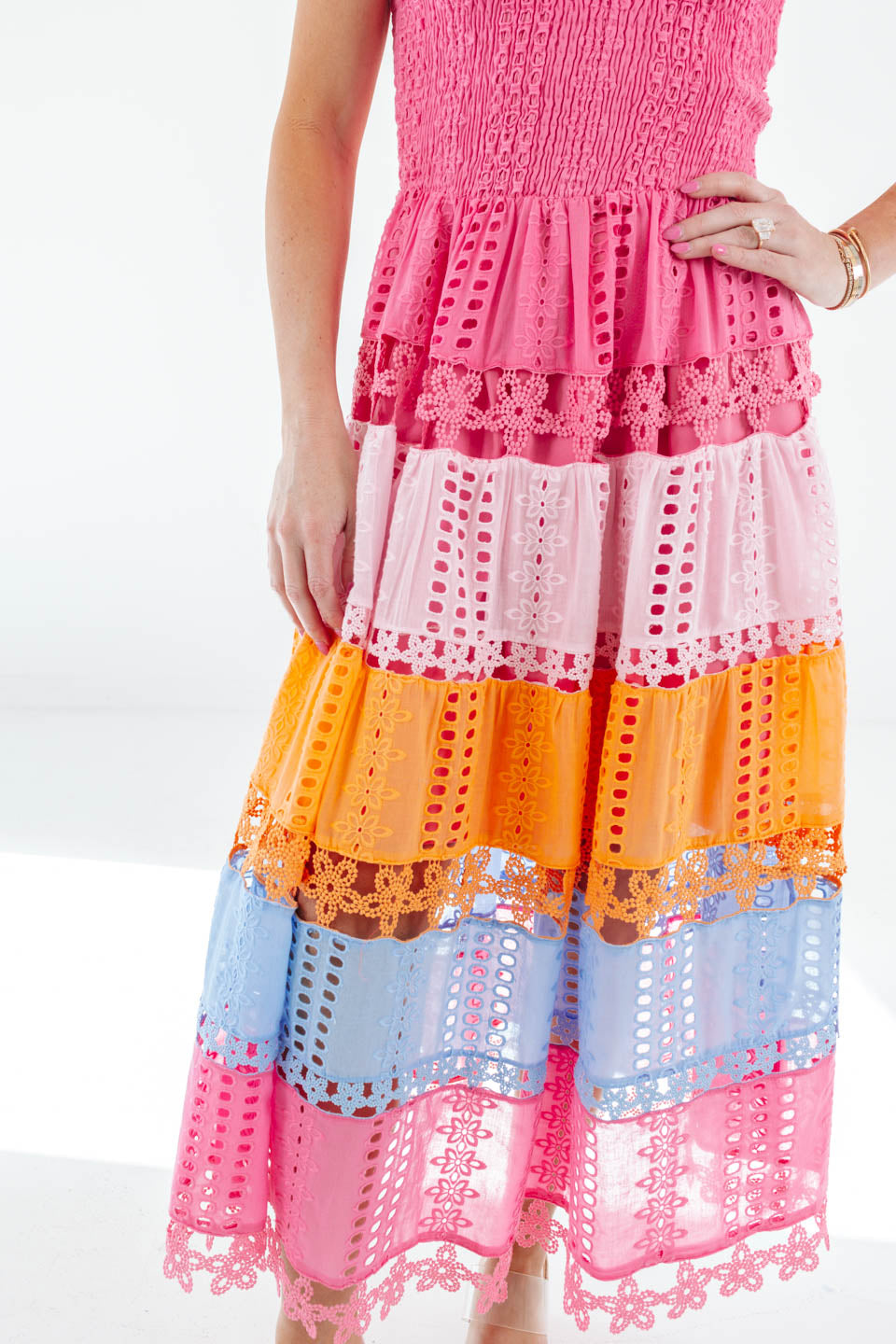 Sherbet Shade Midi Dress - Pink - 图片 3