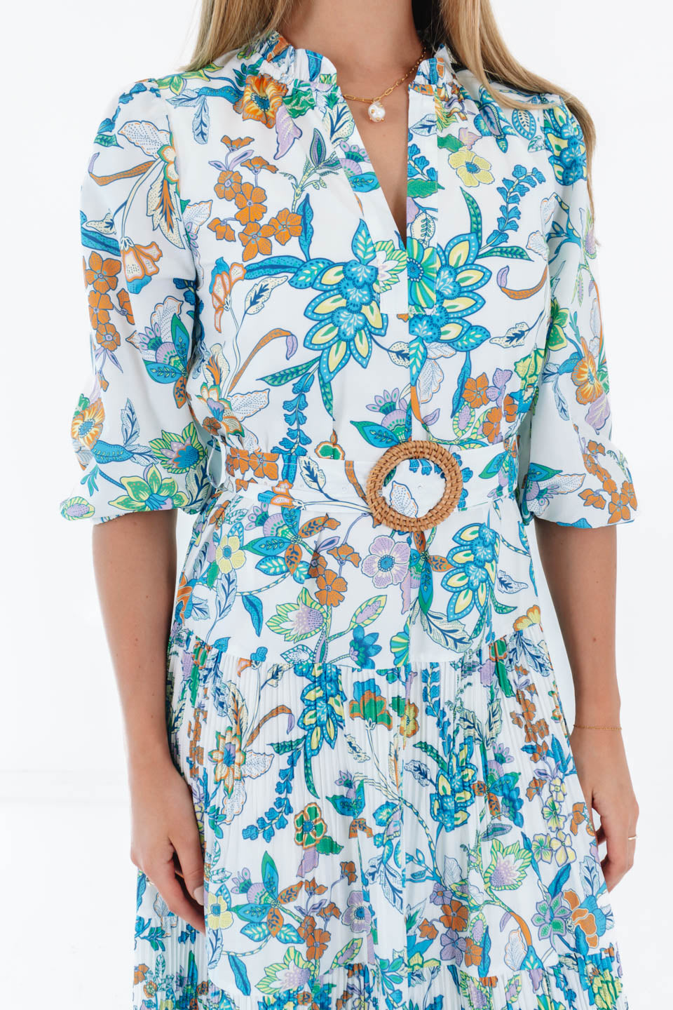 Afternoon Outing Midi Dress - White - 图片 2