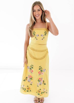 Yellow Iris Crop Top - Yellow